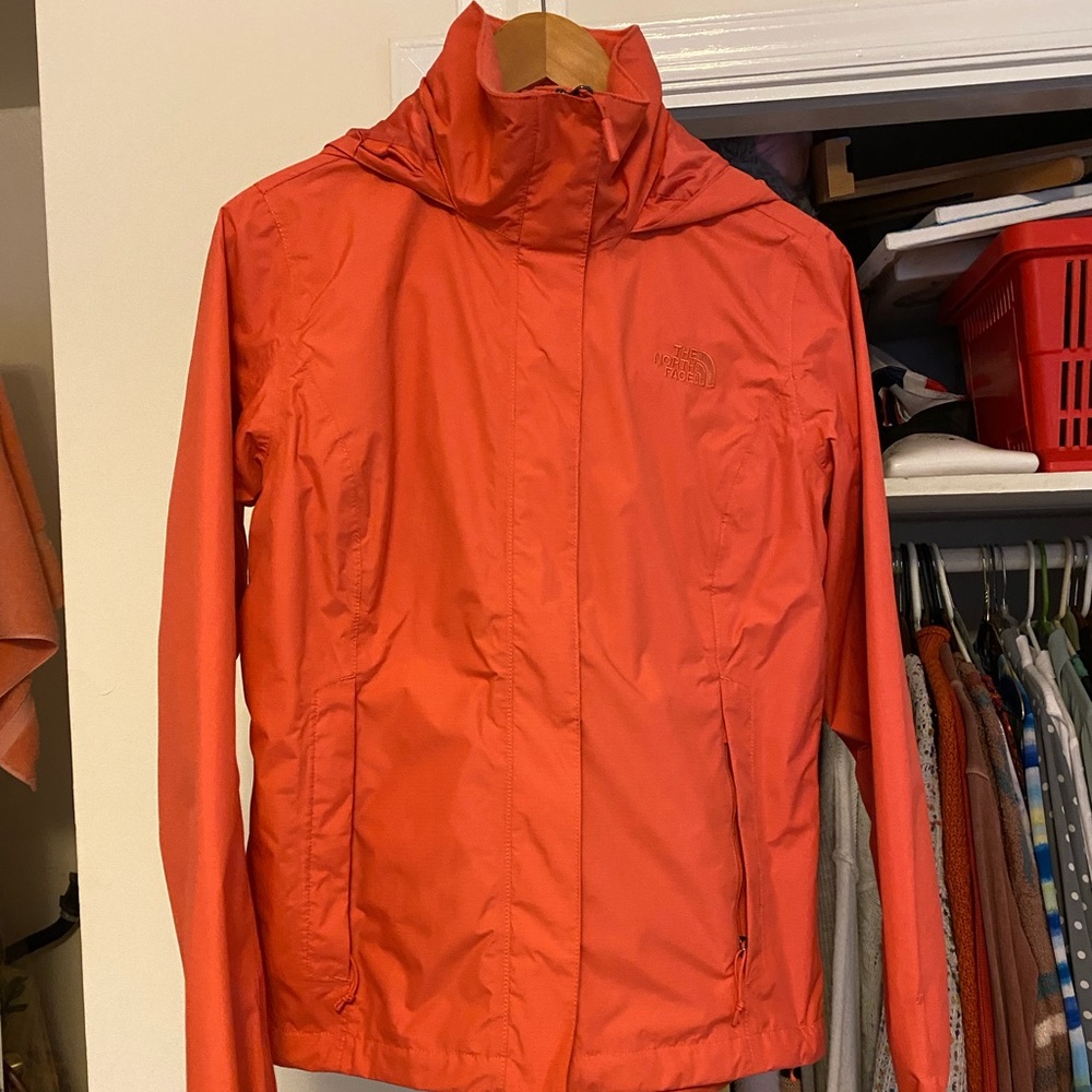 Coral The North Face wind and rain jacket.
